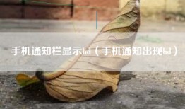 手机通知栏显示hd（手机通知出现hd）