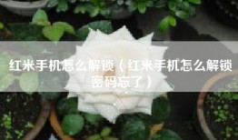 红米手机怎么解锁（红米手机怎么解锁密码忘了）