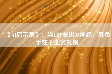 《AI启示录》：当ERP长出AI神经，胜负手在于业务扎根